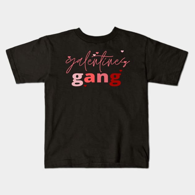 Retro 2022 Valentine's Day Galentines Gang Funny T-Shirt Kids T-Shirt by flooky